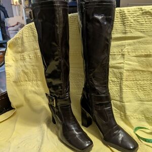 Franco Sarto dark brown knee-high boots size 8 and 1/2 M